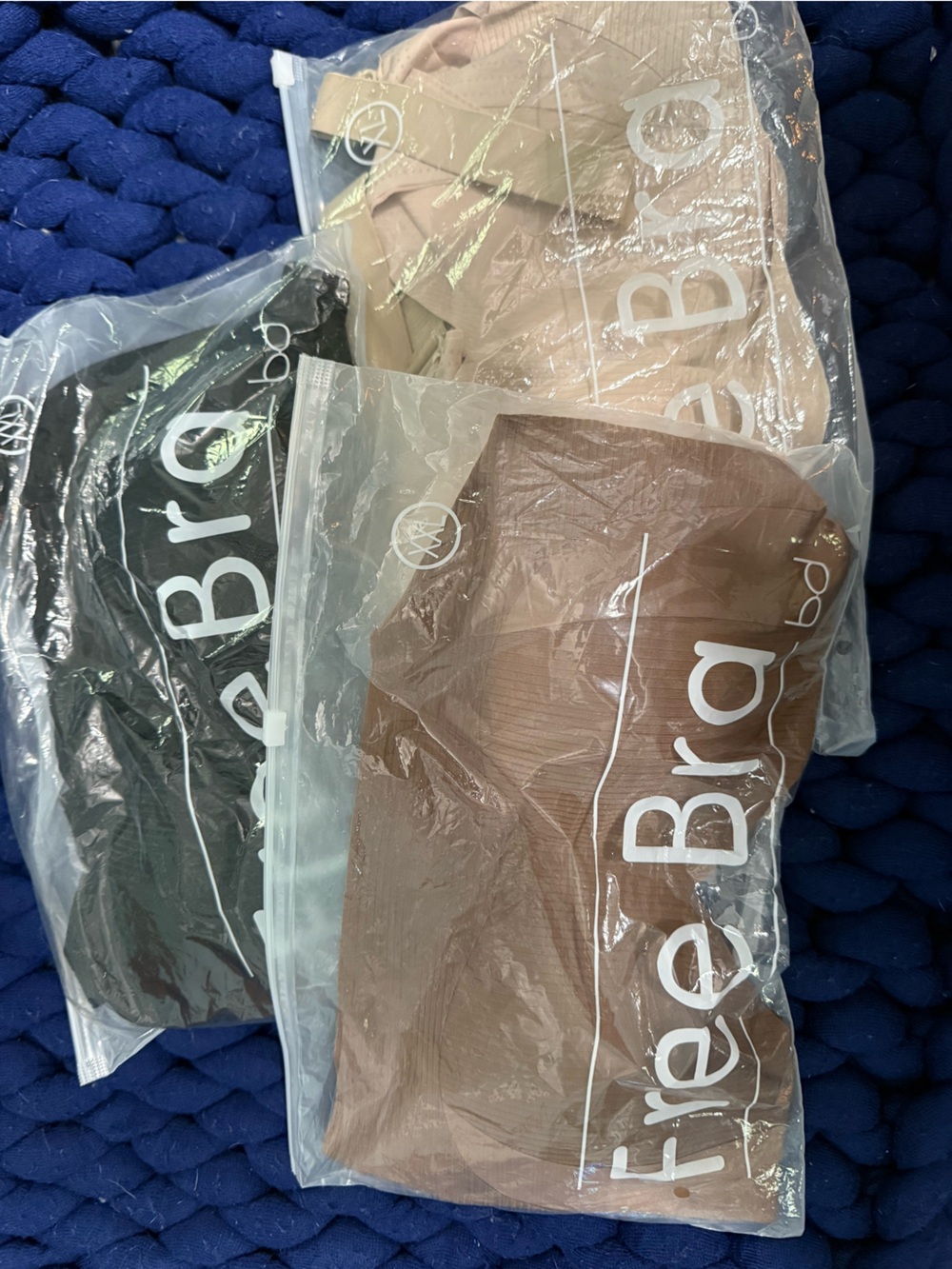 Seamless Wireless Bra — 3 pack Black, Nude, Brown